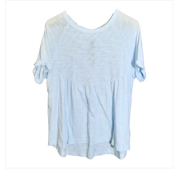 American Eagle Womens Light Blue Baby Doll Rolled Short Sleeve Top Size XS - Picture 1 of 6